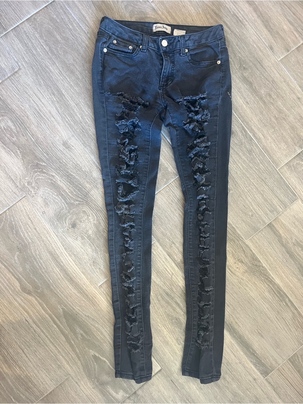 Encore Jeans Black Distressed Skinny Jeans